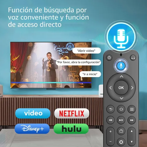 Vista 4 de Control remoto por voz de repuesto para Fire Stick/Amazon Toshiba Insignia Fire Smart TV (1ª/2ª/3ª generación)