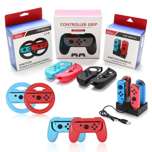 Vista 6 de Accessories Bundle for Nintendo Switch, Kit with Carrying Case,Protective Case with Screen Protector,Compact Playstand,Game Case,Joystick