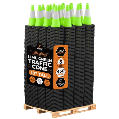 Vista 33 de Xpose Safety Conos de tráfico naranjas de 12 pulgadas con collar de 4 pulgadas, 1 paquete de conos de seguridad de plástico PVC multiusos
