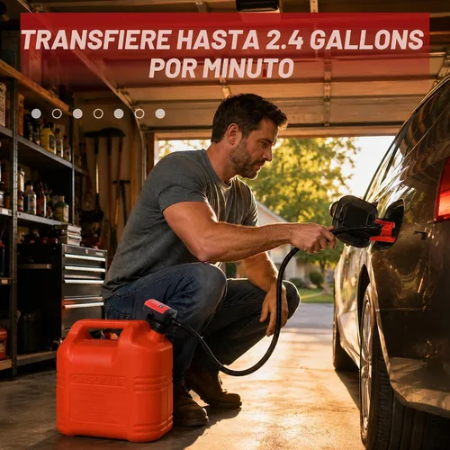 Vista 7 de Bomba de transferencia de combustible automática con sensor de parada automática (2.4 GPM), manguera de ingreso flexible se adapta a la mayoría