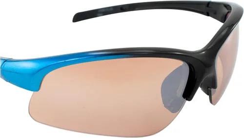 Vista 6 de MAXX Domain Sport Golf Gafas de sol negras con marcos azules y lentes ámbar HD, Negro