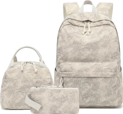 Vista 40 de LOIDOU Mochila para adolescentes y niñas, mochila escolar con lonchera y estuche para lápices, juego de bolsas escolares 3 en 1