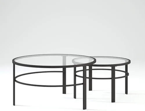 Vista 14 de Henn&Hart Mesa de centro moderna de 36", color negro