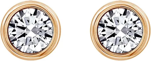 Vista 2 de Tienda Collection Platinum or Gold Plated Sterling Silver Bezel Set Stud Earrings made with Infinite Elements Zirconia