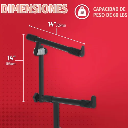 Vista 5 de Gator Frameworks 3rd Tier Add-On for X-Style Keyboard Stand, 60lbs Weight Capacity (GFW-KEY-5100XT)
