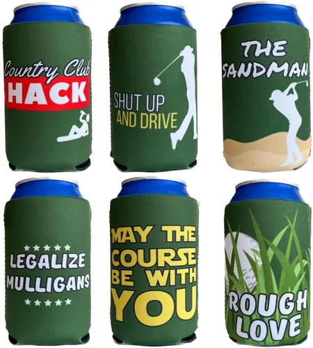 Vista 15 de Coozies Temáticas de los Años 70 - Regalo Genial para Cualquier Disco - Material de Neopreno Premium - Paquete de 6