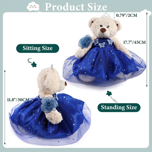 Vista 2 de Muñeca de quinceañera con vestido, decoración de quinceañera, regalos de decoración de quinceañera, OSO de peluche para 15 años con vestido, centro