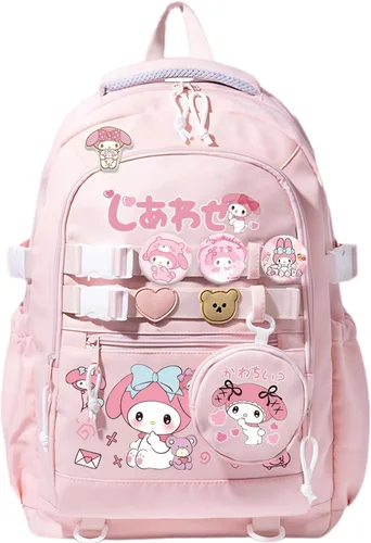 Vista 12 de Mochila Vivixilan Kawaii, Resistente al Agua y Transpirable con Múltiples Bolsillos, Adecuada para Viajes y como Regalo de Cumpleaños, Morado-04