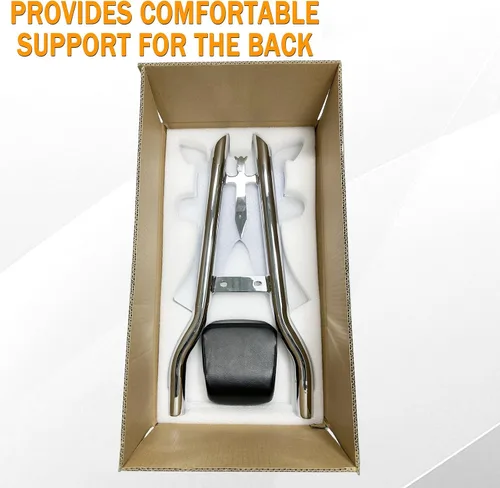 Vista 6 de Respaldo Sissy Bar Cromado Desmontable con Almohadilla Trasera para Pasajero para Modelos Harley Davidson Touring 2009-2024 Street Glide, CVO Road