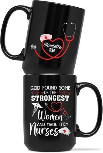 Vista 8 de Taza personalizada con texto en inglés «A Truly Great Nurse Is Hard To Find Difficult To Part With And Impossible to Forget », taza de café Taza