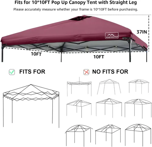 Vista 43 de KAMPKEEPER Cubierta de Repuesto Superior para Carpa Toldo Emergente con Ventilación de Aire y Correa Elástica Ajustable, Poliéster Resistente a Azul