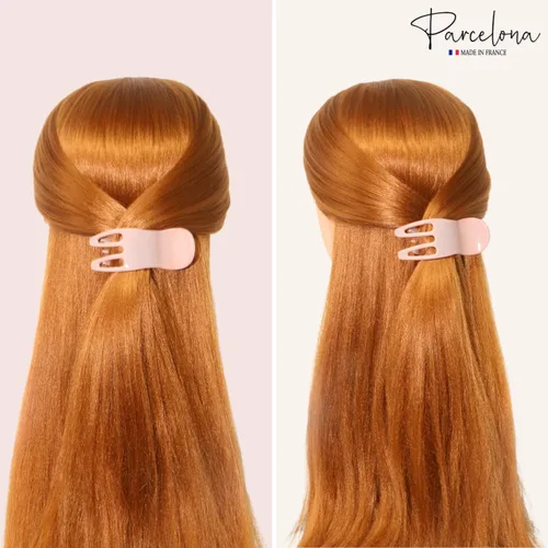 Vista 7 de Parcelona French Simply Bear Paw Medium 3 pulgadas Celuloide antideslizante lateral deslizante en la mandíbula Yoga para cabello fino moda