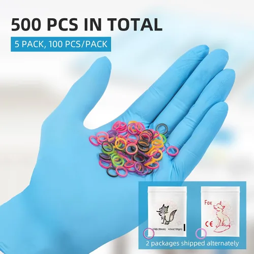 Vista 4 de Annhua Bandas elásticas de ortodoncia, 500 unidades (3.5 onzas, 1/4 pulgadas), bandas de tracción de goma dental, bandas para huecos dentales, aseo