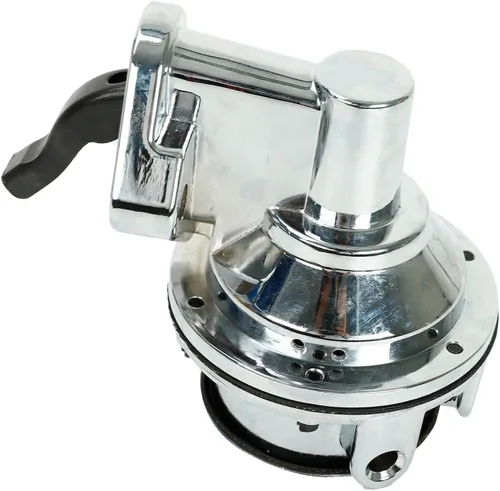 Vista 5 de Bomba de combustible mecánica cromada con accesorios compatibles para SBC Chevy 265 283 305 307 327 350 400 409