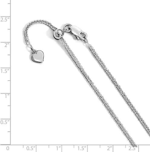Vista 2 de 0,95mm plata de ley DC Ajustable Trigo Cadena Tobillera, 11inch