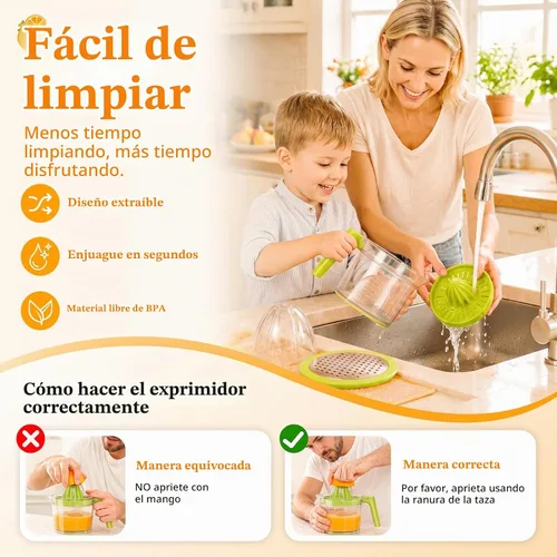 Vista 6 de Exprimidor manual de limón - Exprimidor de manos cítricas