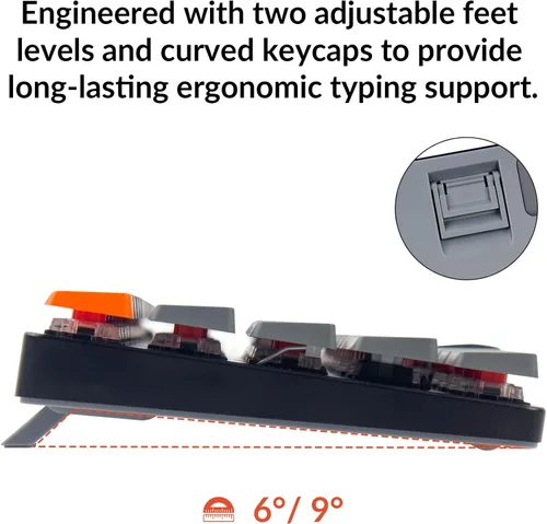 Vista 6 de Keychron K7 - Teclado mecánico ultra delgado con 65 de diseño 68 teclas inalámbrico Bluetoothcon cable interruptor Gateron marrón de bajo perfil
