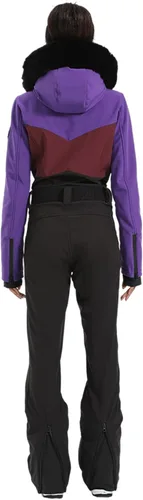 Vista 66 de GSOU SNOW Traje de esquí para mujer, traje de nieve de una pieza, para snowboard, delgado, aislante, impermeable, resistente al viento