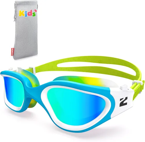 Vista 15 de ZIONOR G1MINI MIX - Gafas de natación para niños, con bloques de color, polarizados, sin fugas, antiniebla, para niños (3-14)