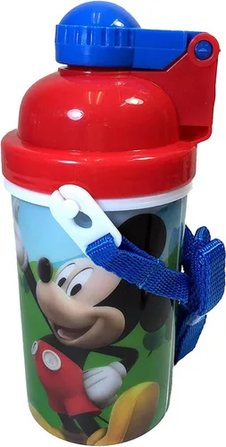 Vista 2 de Botella de agua MM Mickey Mouse de 12 onzas, tapa emergente y correa para el hombro