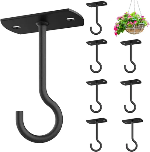 Vista 25 de Ganchos de techo para plantas colgantes, paquete de 2.5 pulgadas, ganchos de pared para plantas, luces, macetas, linternas, comederos de pájaros