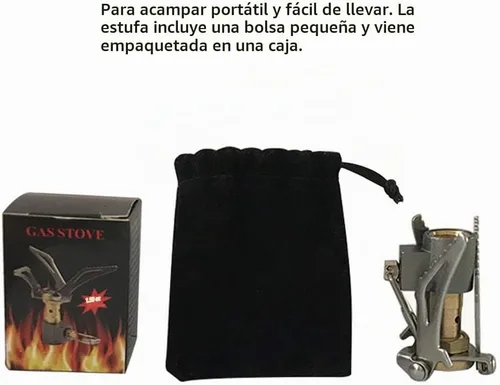 Vista 5 de DESERT & FOX Mini estufa de camping ultraligera, 2600 W de potencia de aleación de titanio plegable automática herramienta de utensilios de cocina