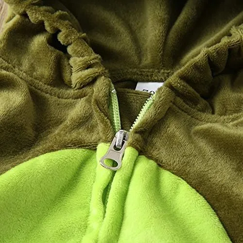 Vista 4 de Lindo disfraz de aguacate de halloween unisex para bebés y niños pequeños disfraces de terciopelo
