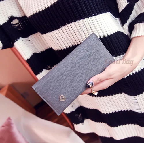 Vista 4 de CaserBay Elegante dama concisa delgada larga de piel sintética cartera cartera cartera para mujer