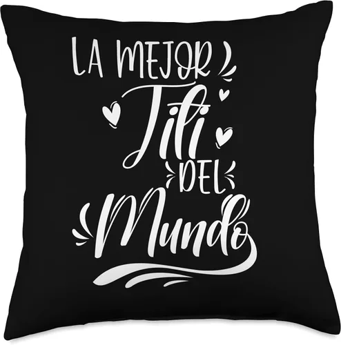 Vista 4 de Best Titi Ideas In Spanish For Puerto Rican Aunt La Mejor Del Mundo Best Titi Puertorriqueño - Almohada de 16 x 16 pulgadas, multicolor
