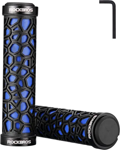 Vista 10 de ROCKBROS Puños de manillar de bicicleta con doble bloqueo Puños de bicicleta antideslizantes para manillar de bicicleta para MTB, BMX, patinetas