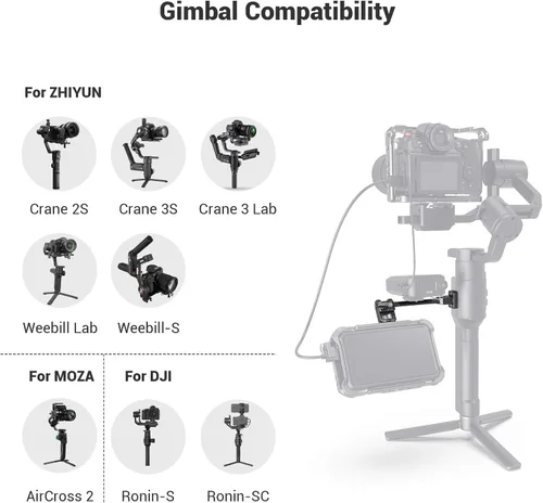 Vista 4 de SMALLRIG Soporte de monitor de cámara ajustable para DJI Ronin-S/Ronin-SC y ZHIYUN Crane 2S/Crane 3/3S/WEEBILL-S y MOZA AirCross 2 Gimbals - 2889