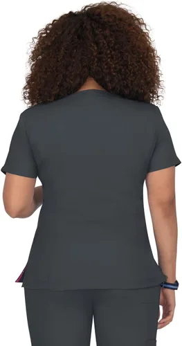 Vista 2 de KOI Lite Serenity - Camisa médica con cuello con cremallera de 4 bolsillos para mujer