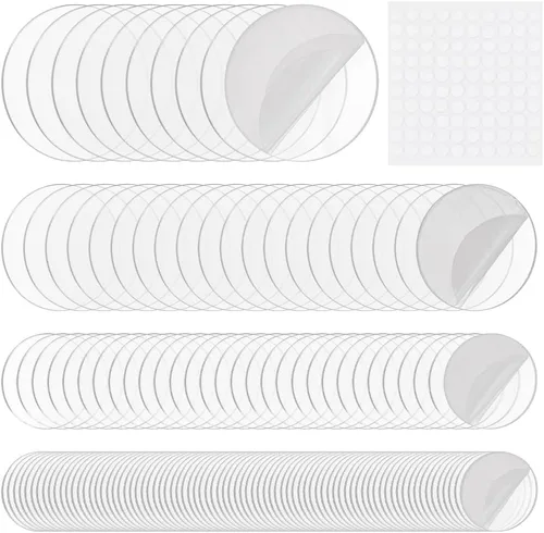 Vista 15 de FINGERINSPIRE 100 piezas de lámina de acrílico circular transparente de 1 pulgada, bases circulares en miniatura en blanco, disco de acrílico mini
