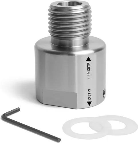 Vista 13 de Adaptador de rosca macho de 1-1/4 "x 8TPI a 1" x 8TPI Macho, para torno de madera con rosca de husillo de 1-1/4 "x8TPI, adaptador de husillo