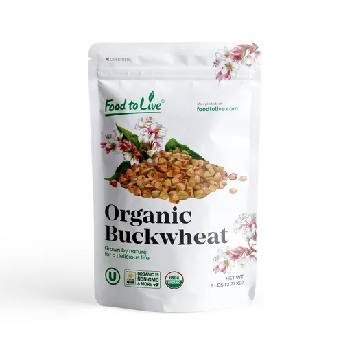 Vista 11 de Food to Live - Grañones de trigo sarraceno orgánicos, 8 onzas – Semillas de trigo sarraceno integral de Food to Live. Descascaradas, sin OGM