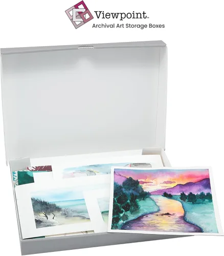 Vista 3 de Jerry's Artarama Caja de almacenamiento de archivos Viewpoint (8 x 10) - Conserva tu arte, fácil de montar, perfecta para fotos, obras de arte