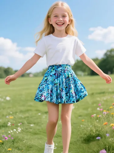 Vista 2 de Faldas florales y a cuadros para niñas y niños pequeños con pantalones cortos integrados