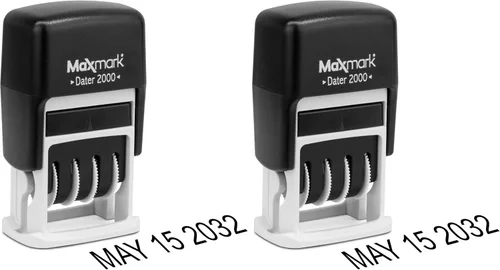 Vista 14 de MaxMark 2000 Dater - Sello de fecha autoentintado, color negro, paquete de 2