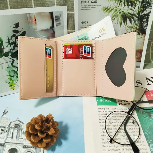 Vista 5 de Cartera pequeña con estampado de pies, monedero con múltiples tarjetas para regalo de cumpleaños, Verde, Elegancia
