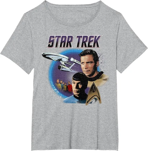 Vista 10 de Star Trek Original Series Vintage Enterprise T-Shirt Baby Blue
