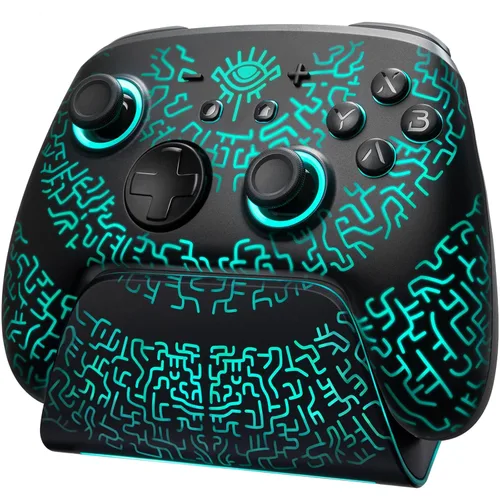 Vista 12 de Switch 2 Pro Controller with Charging Dock for Nintendo Switch2/1/OLED, Luminex Wireless Controller with One-Key Wake Up/Hall Effect/7 LED
