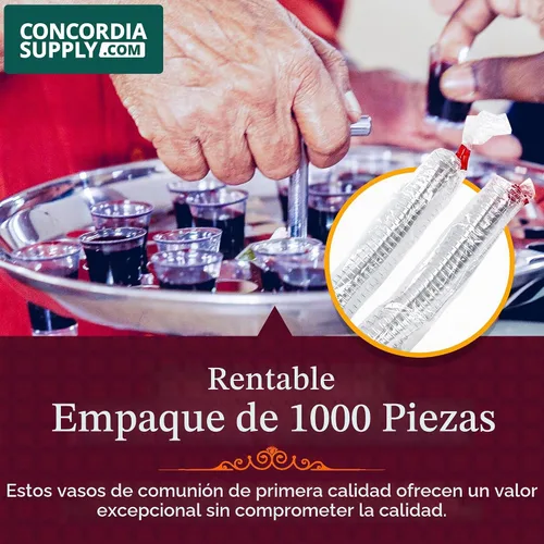 Vista 5 de Concordia Supply Vasos de comunión de plástico transparente reciclable de 1