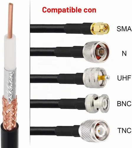 Vista 4 de MOOKEERF RG8X Cable coaxial de 30 pies, baja pérdida 50 ohmios RG 8X Cable 30 pies, Negro