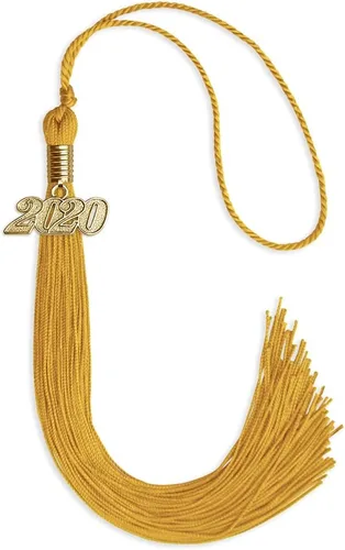 Vista 120 de Endea Graduation - Borla de un solo color con fecha dorada (Oro Antiguo, 2020)