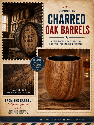 Vista 5 de Vasos de whisky de madera carbonizada, paquete de 2, 11 onzas líquidas, juego de regalo de bourbon