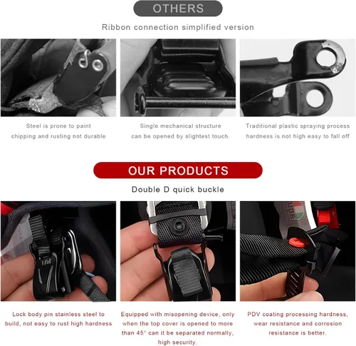 Vista 5 de Kit de hebilla de liberación rápida para casco, hebilla de trinquete para casco de motocicleta para correa de barbilla de hasta 1 pulgada, kit