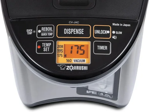 Vista 3 de Zojirushi Hervidor y calentador de agua de 4.0 litros (negro acero inoxidable) Aislamiento híbrido VE, modo de temperatura rápida, pantalla LCD