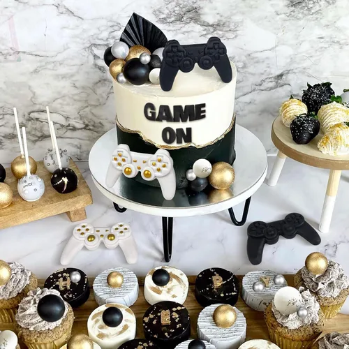 Vista 5 de 28 piezas de temas de videojuegos para decoración de tartas, decoración de pasteles de bolas para decoración de pasteles de fiesta de cumpleaños