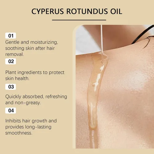 Vista 4 de Cyperus Rotundus Aceite para depilación, aceite Cyperus Rotundus natural con gotero, reduce el crecimiento del vello corporal (2 unidades)