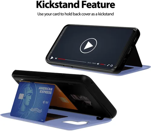 Vista 221 de GOOSPERY Parachoques magnético para puerta compatible con Galaxy S9 Plus, tarjetero tipo billetera con cierre automático por iman, funda protectora